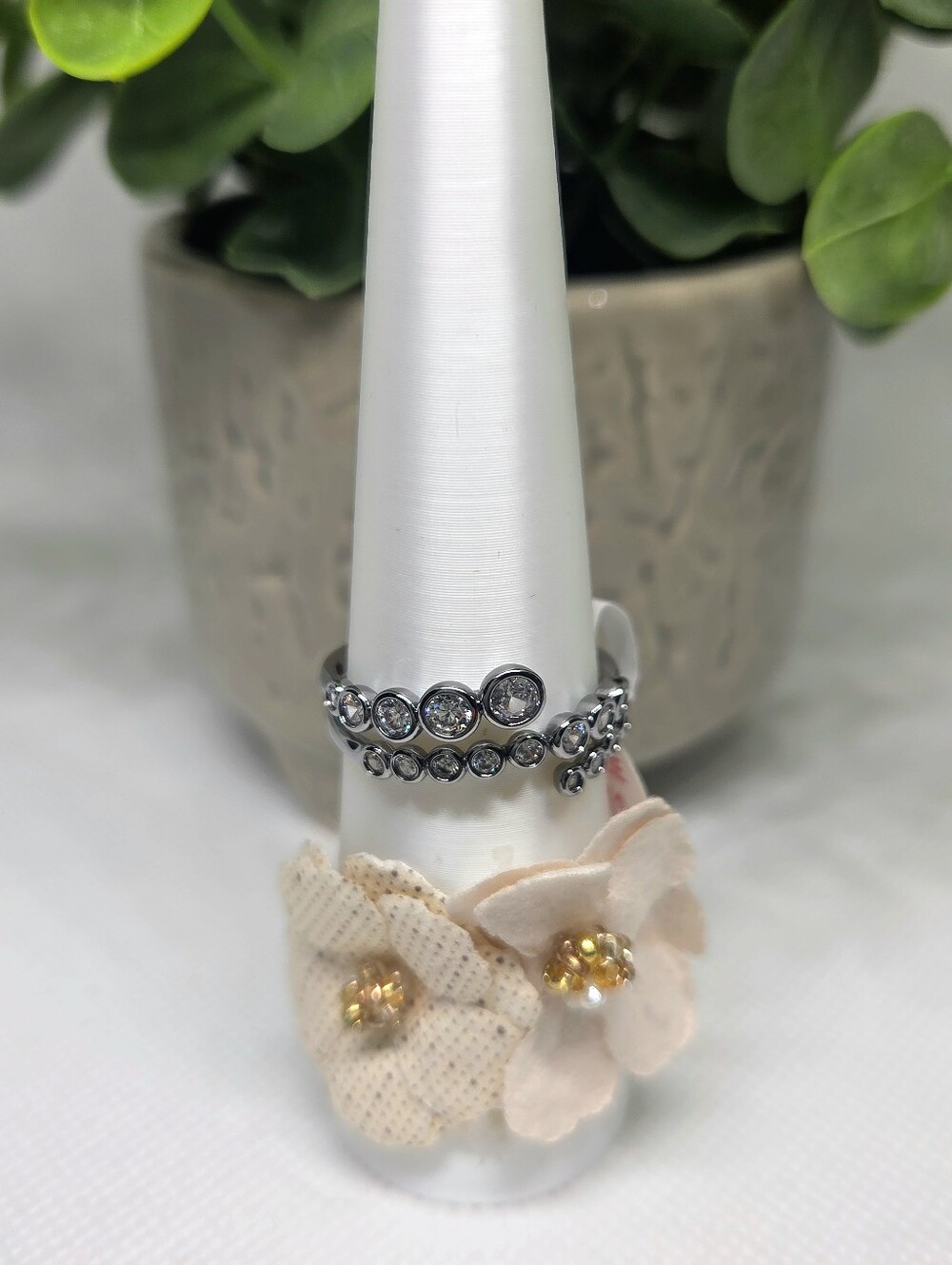 BP Diamond CZ Ring On Hematite Plating